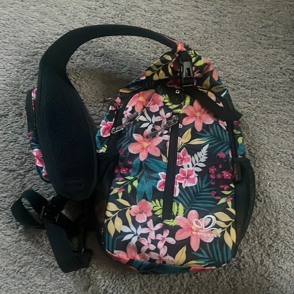 a floral print shoulder bag/ fanny pack